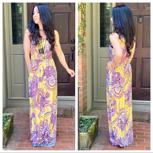 Sleeveless tank floral maxi with side pockets - Picture 4 of 6